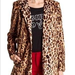 Faux Fur Leopard Print Coat - Philosophy